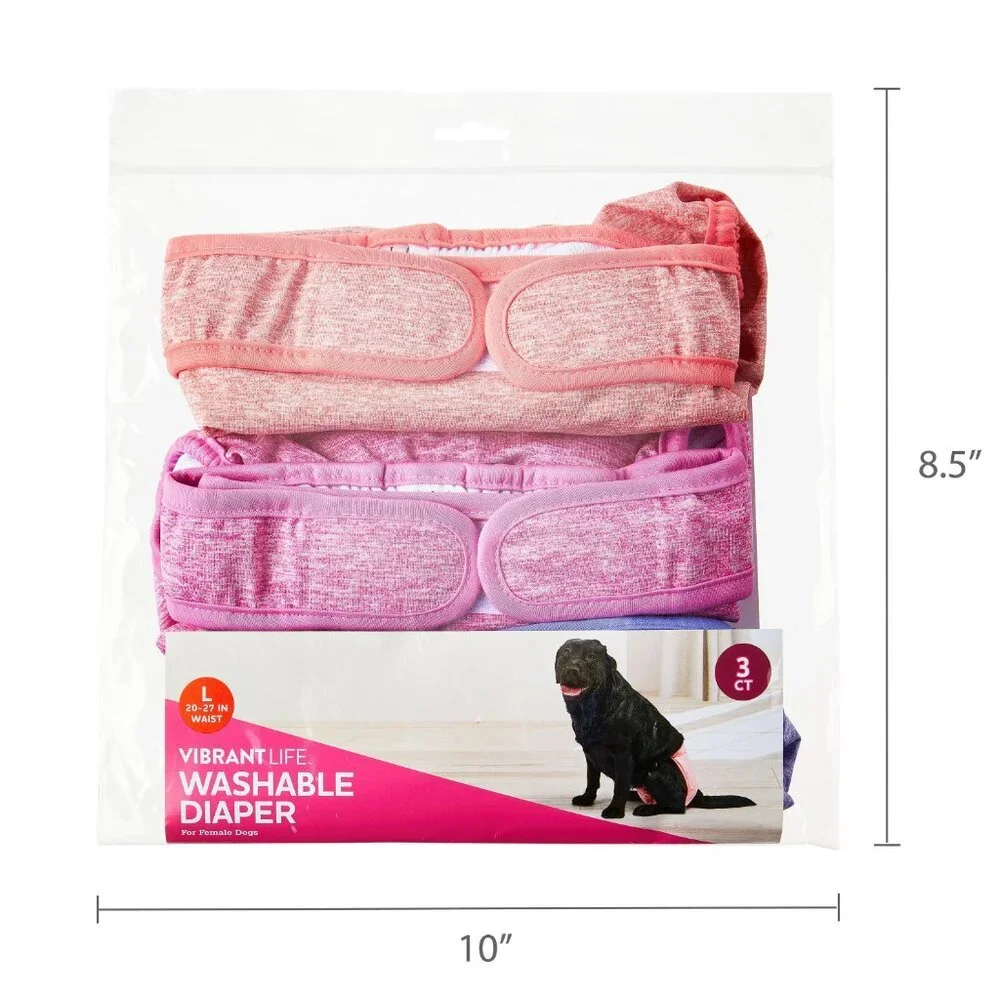 Vibrant Life Washable Dog Diapers for Female Dogs, Size L 20-27